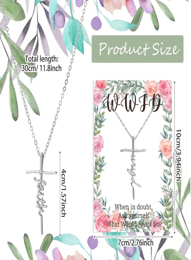 yesaior 24 Sets Faith Cross Necklaces Gifts Christmas Necklace for Women Religious Present Necklace with Verses Card Christian Gifts for Women Church Coworker (Floral) - Image 2